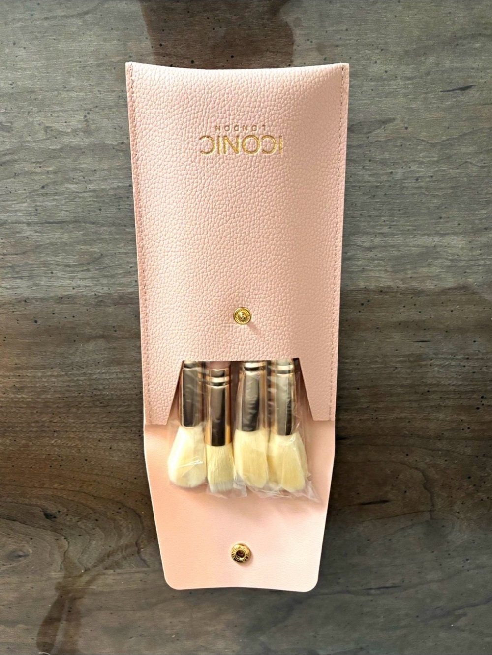 ICONIC London Pink Card & Key Holder with Gold Hardware